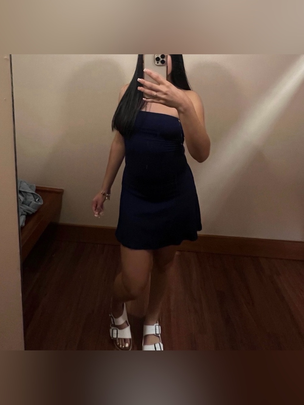 Strapless Navy Blue Mini Dress